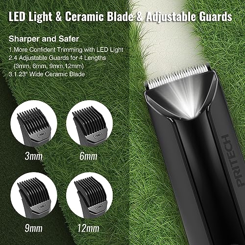 PRITECH Body Hair Trimmer for Men, Wet/Dry with Ceramic Blade N9018