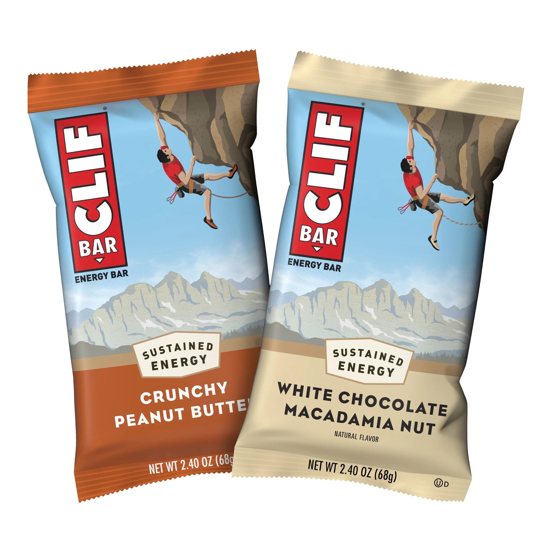 CLIF BAR Crunchy Peanut Butter & White Chocolate Macadamia Nut Variety Pack Energy Bars, 18 Count U845666