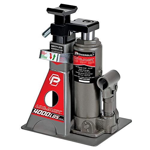 Powerbuilt 3 Ton, Bottle Jack and Jack Stands in One, 6000 Pound Capacity, All-in-One Car Lift, Heavy Duty Vehicle Unijack, Wide Base, 620471
