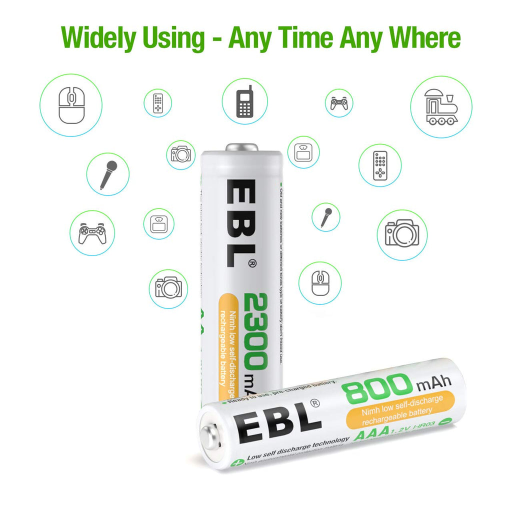 EBL AA AAA Rechargeable Batteries Combo 16 Pack B322803