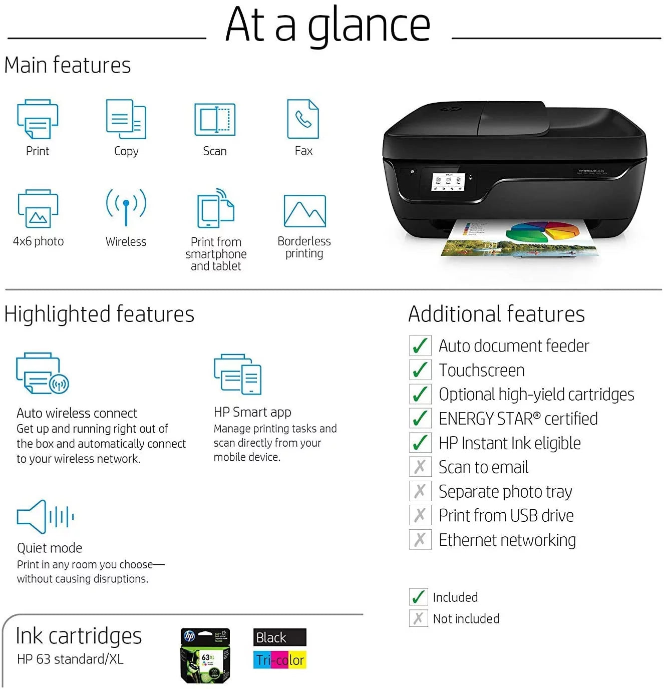 HP OfficeJet 3830 All-in-One Wireless Printer (K7V40A) F853714