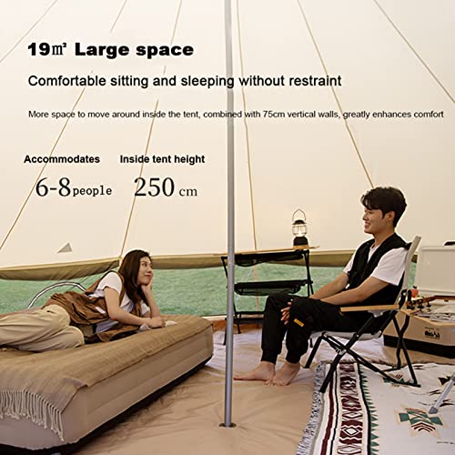 Canvas Bell Tent with Stove Jack, 4 Season Waterproof Glamping Tent for Family Camping V2307
