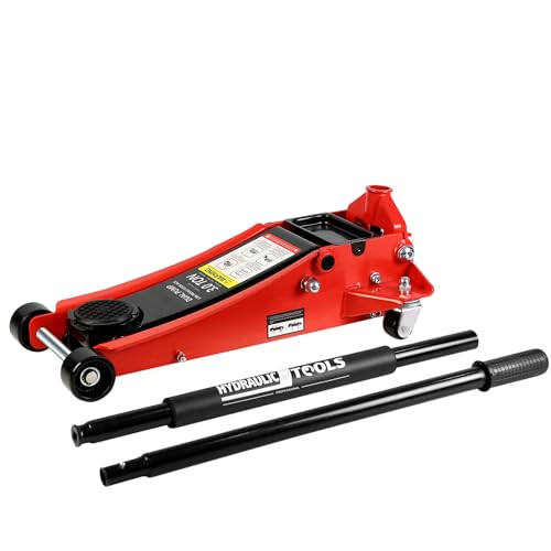 Pvillez Floor Jack, Heavy Duty Hydraulic Low Profile Steel Racing Jack, 2 Ton Capacity Blue H10635