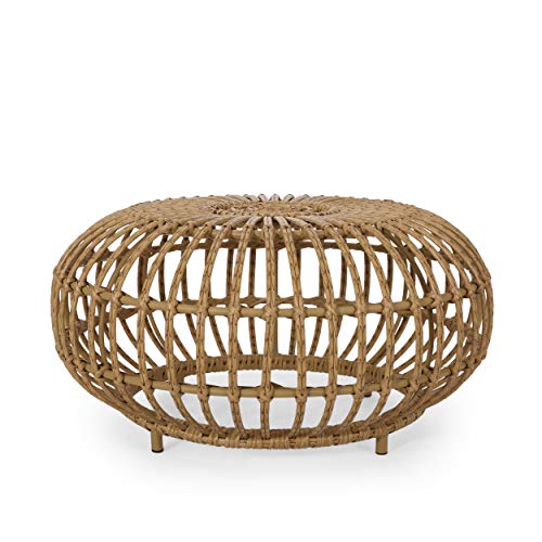 Round Rattan Coffee Table, All-Weather and Rust Resistant R50926