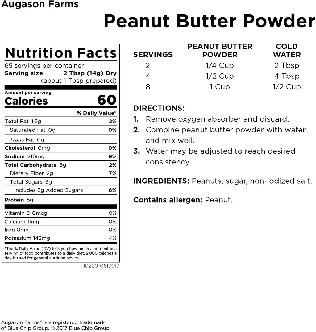 Augason Farms Peanut Butter Powder 2 Lbs No. 10 Can L550476