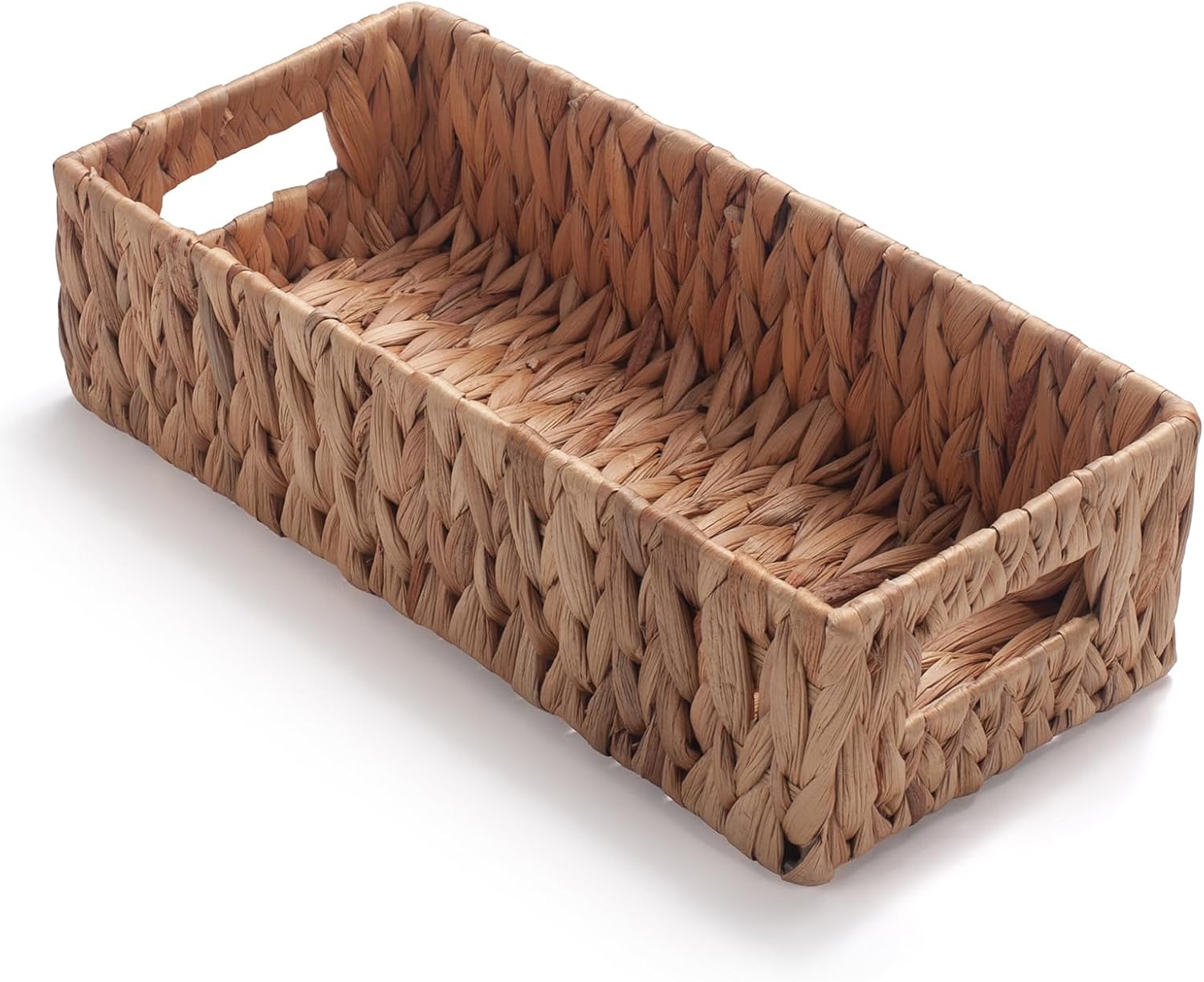 Water Hyacinth Wicker Toilet Paper Basket with Handles for Bathroom Storage D137