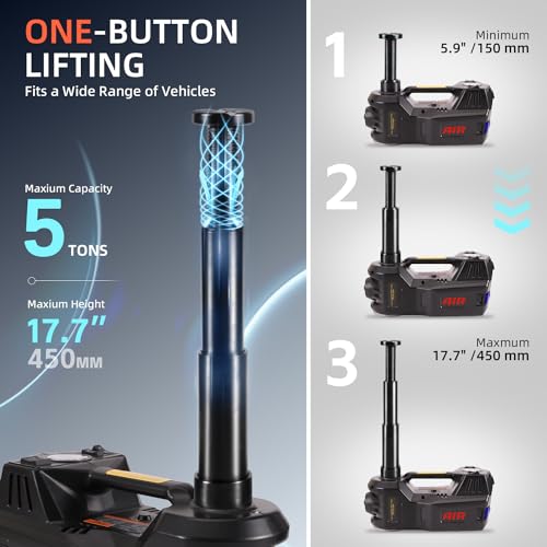 12V 5 Ton Electric Car Jack with Inflator Pump for SUV Sedan MPV Y442659