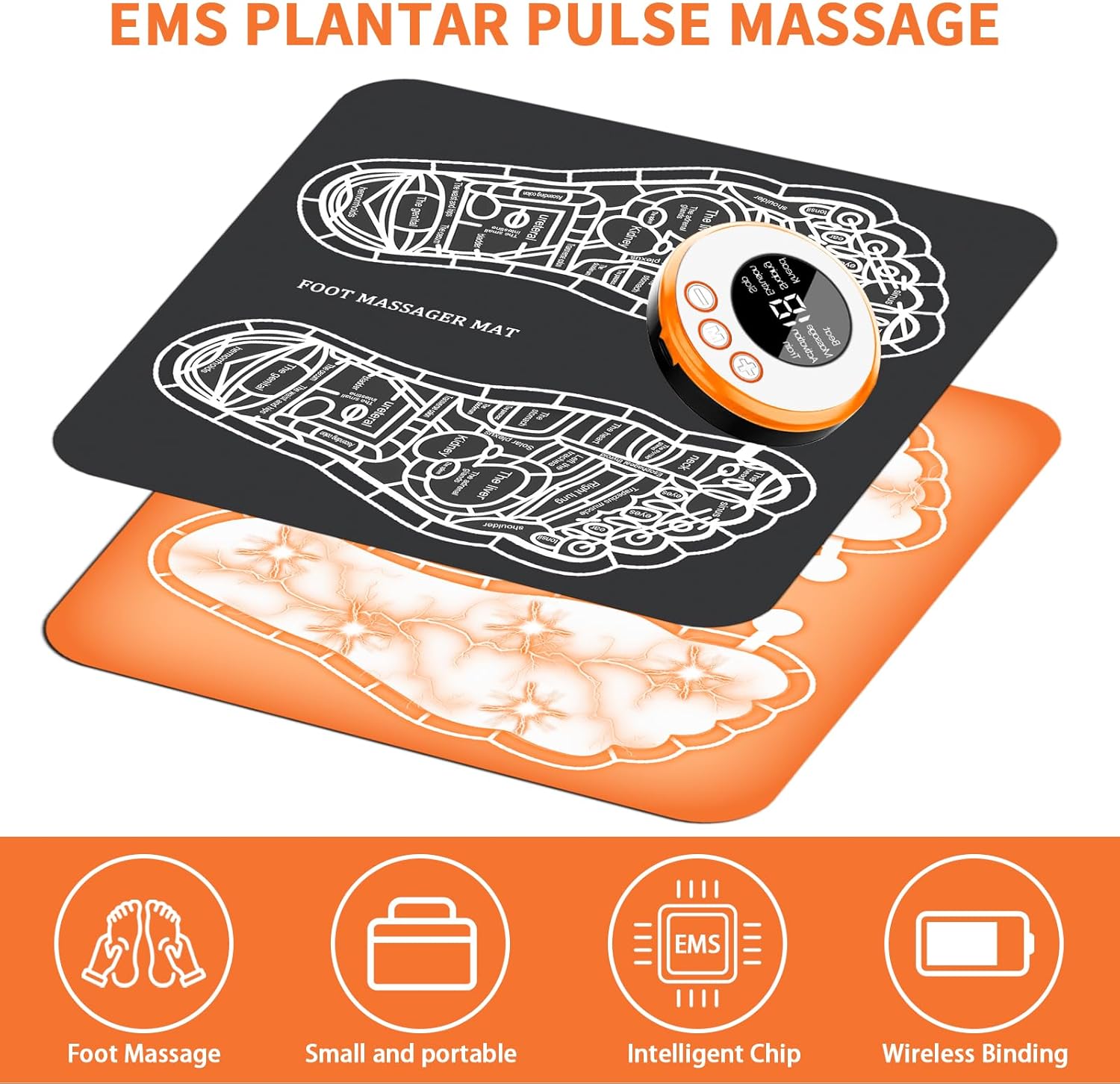 EMS Foot Massager Mat with 8 Modes, Rechargeable & Foldable R76137
