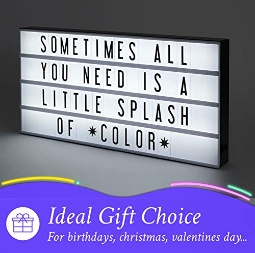 My Cinema Lightbox Mini Rainbow Color Changing Letter Board Sign with 100 Letters and Symbols G21040