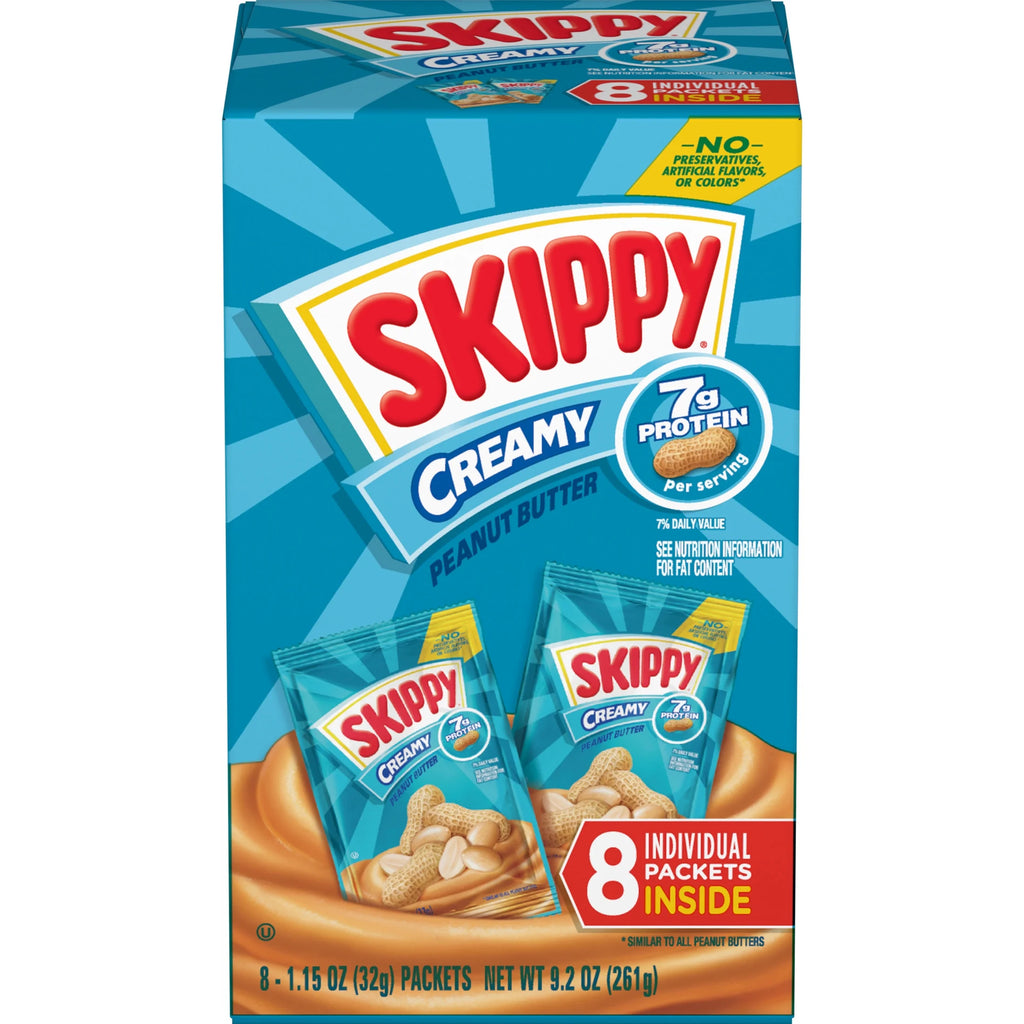 SKIPPY Creamy Peanut Butter Squeeze Packs, 1.15 oz (64 Count) M801702