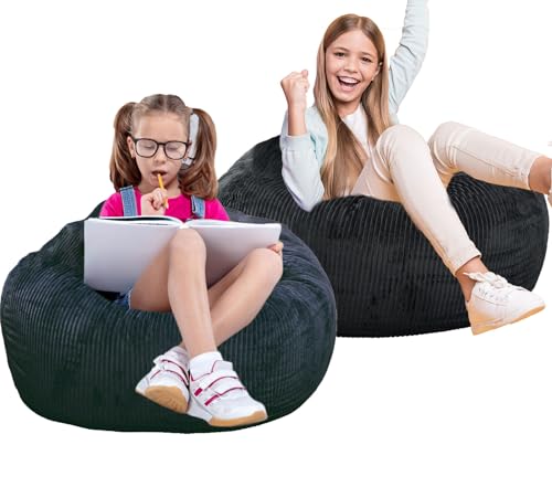 Faux Fur Bean Bag Chair for Adults with Filling, Blue J1419