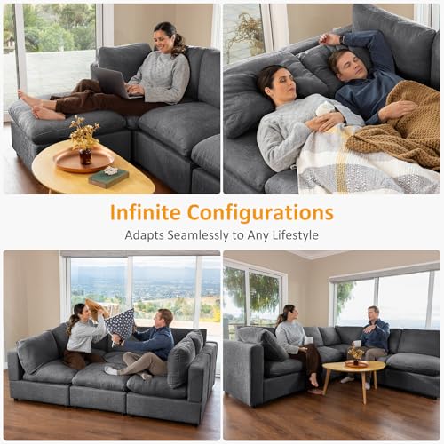 Modular Sectional Sofa with Ottoman for Small Apartments U669203