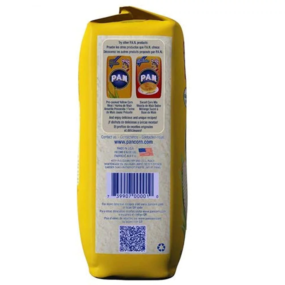 P.A.N. White Corn Meal Pre-cooked Gluten Free Flour for Arepas, 1 kg (Pack of 4) E247470