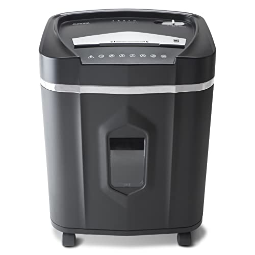 Aurora 12-Sheet Micro-Cut Paper and Credit Card Shredder, 60 Minutes Continuous Run X637
