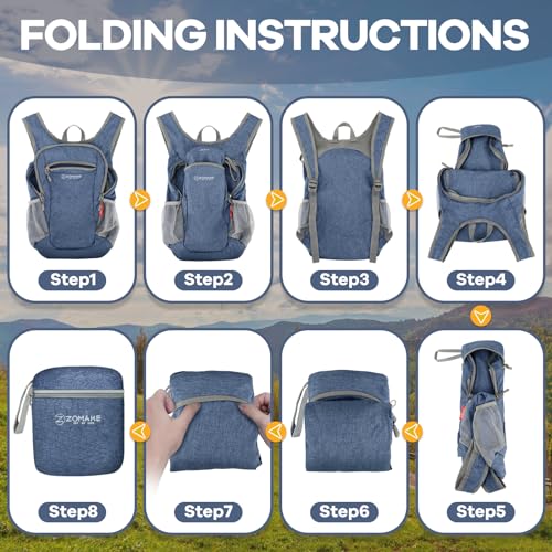 ZOMAKE Ultra Lightweight Packable Backpack 10L Water-Resistant Daypack for Hiking P386240