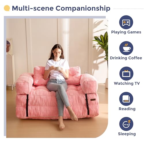 MAXYOYO Folding Sofa Bed L-Shaped Convertible Sleeper Couch with Pillow, Dark Grey X9070