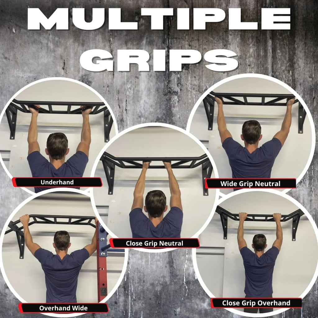 Gronk Fitness Wall Mounted Pull Up Bar Multi Grip I3835