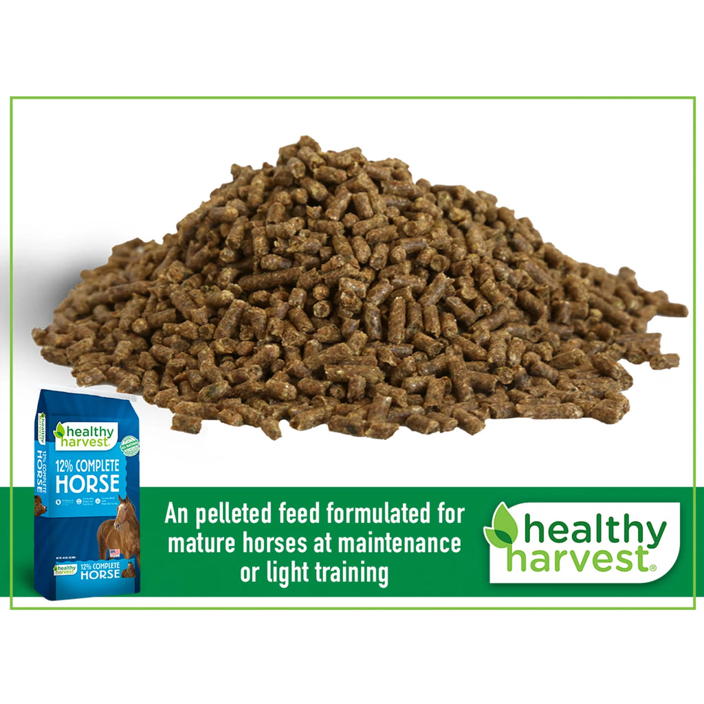 Healthy Harvest All Natural 12% Complete Horse Feed Pellets for Mature Horses, 40 lb R64616