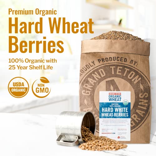 Grand Teton Organic Hard White Wheat Berries, 43 lbs H359668