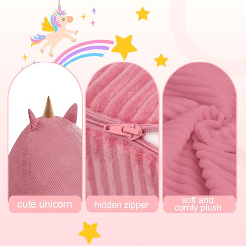 COMAX Unicorn Bean Bag Chair for Kids with Filler, Pink H562644