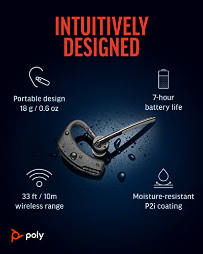 Poly Voyager Legend Wireless Headset - Single-Ear Bluetooth with Noise-Canceling Mic S962