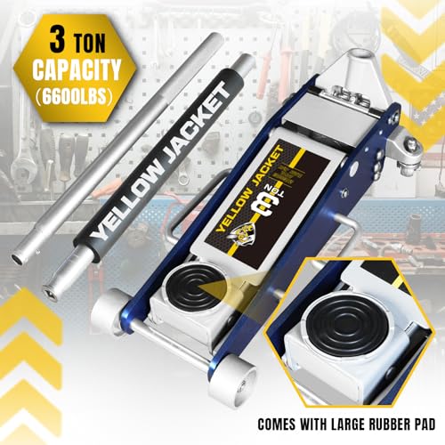 YELLOW JACKET 2.5 Ton Trolley Jack with Carrying Case, 5500 lb Capacity N593266
