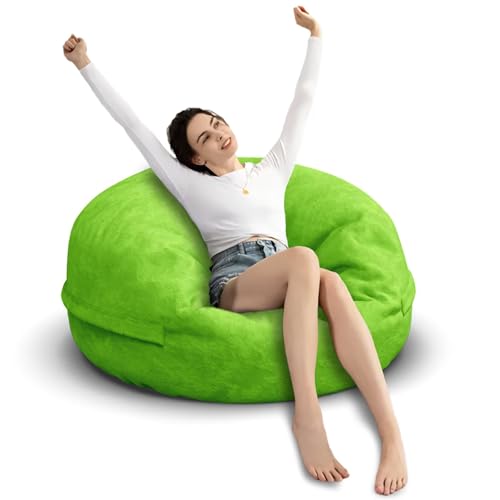 Bean Bag Chair for Adults 3FT, Soft Removable Cover, Light Gray M535251