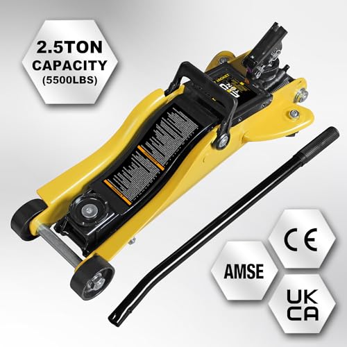 YELLOW JACKET 2.5 Ton Trolley Jack with Carrying Case, 5500 lb Capacity N593266