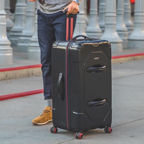 Traveler's Choice Maxporter II Hardside Polycarbonate Trunk Luggage with Spinner Wheels, Carbon Gray, 30" Q52928
