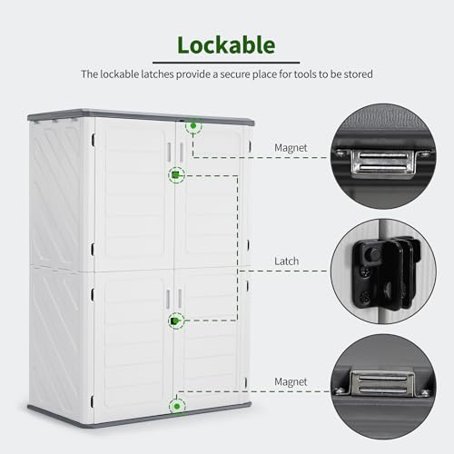 Macrout Plastic Storage Shed 4.3 x 2.5 ft Waterproof Outdoor Cabinet G522