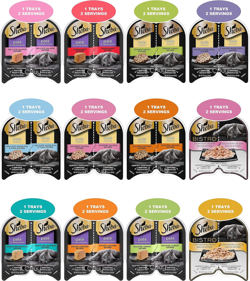 Sheba Perfect Portions Cat Food Variety Bundle with Toy and Booklet P139425