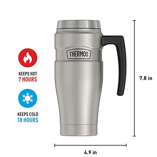 THERMOS Stainless King Vacuum-Insulated Travel Mug, 16 oz, Matte Stainless Steel R1172