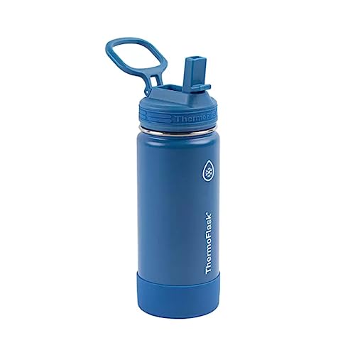 Thermoflask 16 oz Stainless Steel Bottles, 2-Pack (White/Blue) V359