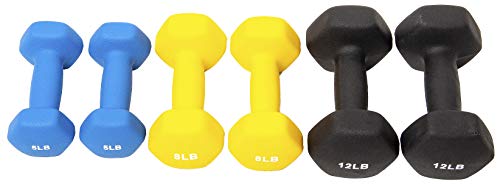 BalanceFrom Set of 2 Neoprene Coated Dumbbell Weights I807404