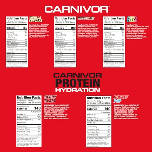 MuscleMeds Carnivor Ready to Drink Protein, Chocolate, 16.9 Fl Oz (Pack of 12) G3657