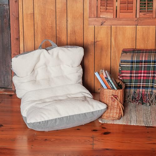 Big Joe Dorm Bean Bag Chair with Drink Holder, Black Smartmax, 3 ft Q1693