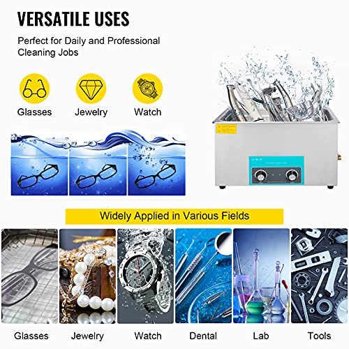 Mophorn 10L Ultrasonic Cleaner 304 Stainless Steel with Heater and Timer N4268