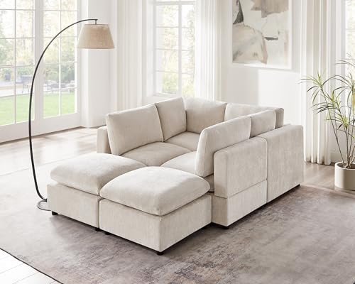 Modular Sectional Sofa with Ottoman for Small Apartments U669203