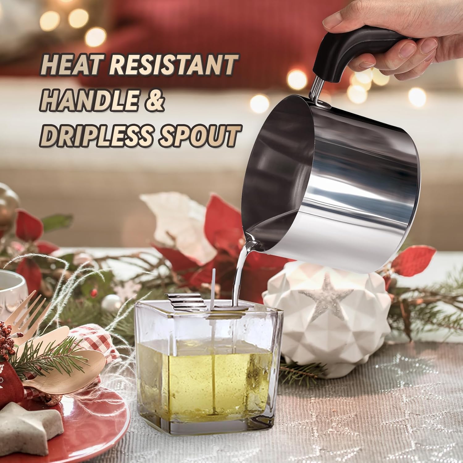 TCFUNDY Wax Melter for Candle Making, 1L Aluminum Pot with Digital Display Q274165