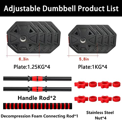 Adjustable Dumbbells Set, 20-80lbs Non-Rolling Hexagon for Home Gym W26355