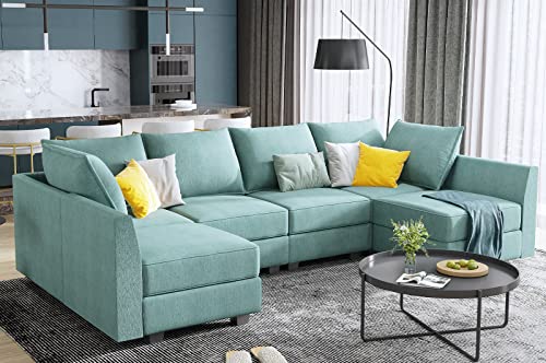 HONBAY Modular Sectional Sofa U Shaped with Storage, Grey G638