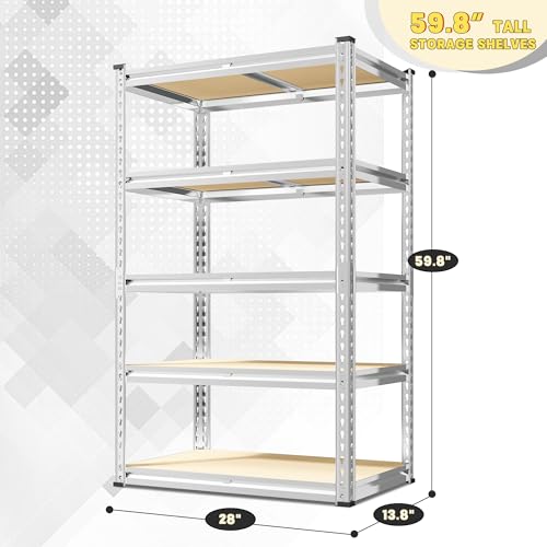 REIBII Storage Shelves 6 Tier Heavy Duty Metal Shelving, Adjustable, 2250LBS A7728