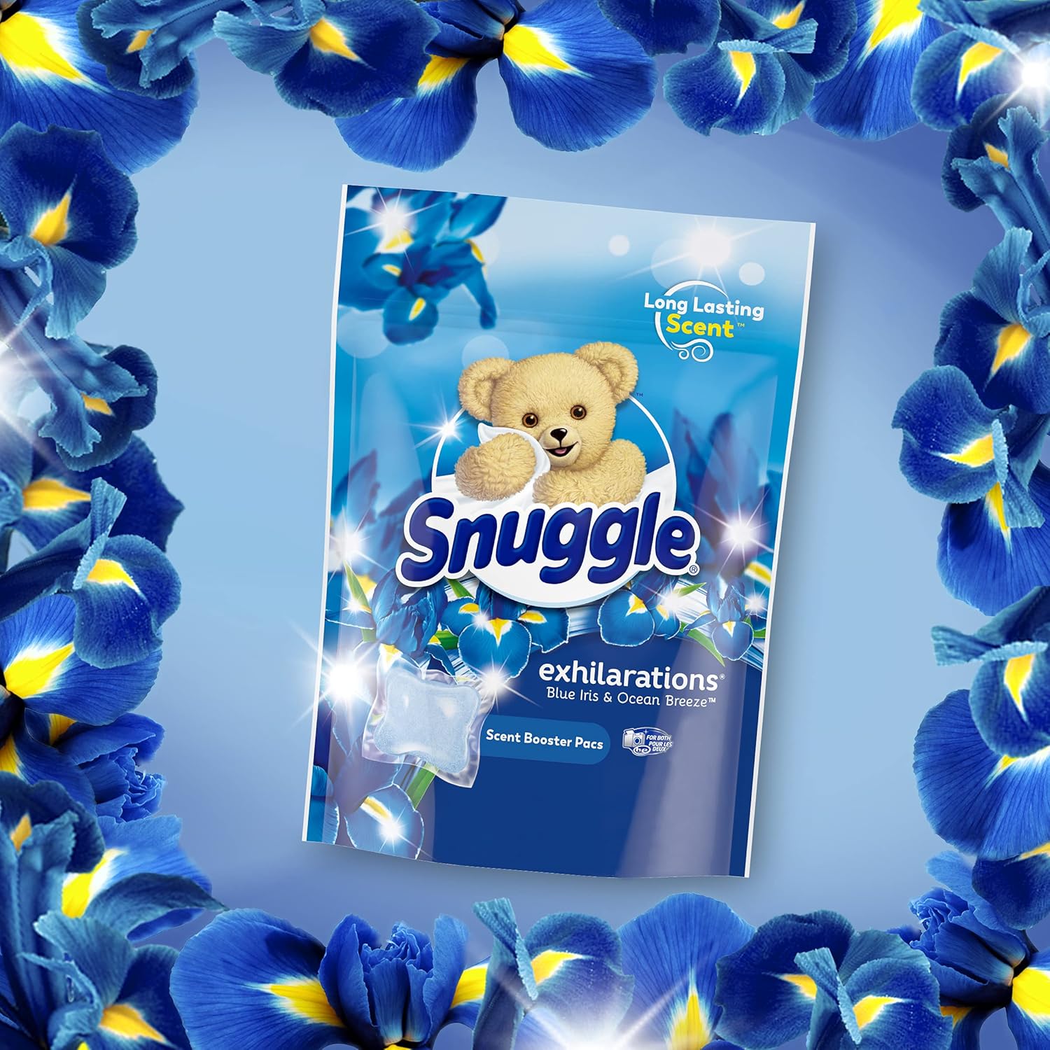 Snuggle Scent Boosters In-Wash Laundry Scent Pacs, Blue Iris Bliss & Ocean Breeze, 115 Count D1368