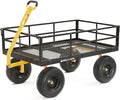 Gorilla Carts 1000 Pound Capacity Heavy Duty Steel Mesh Versatile Utility Wagon Cart with Easy Grip Handle for Outdoor Hauling and Gardening, Gray