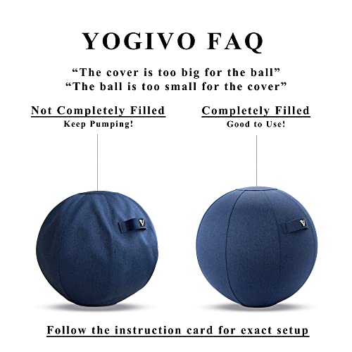 Exercise Ball Chair with Cover for Office, Home, Pilates and Yoga L1224