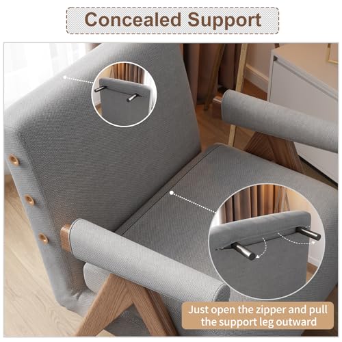 Residential Convertible Sofa Bed Chair 3-in-1 Adjustable Backrest Beige White D8743