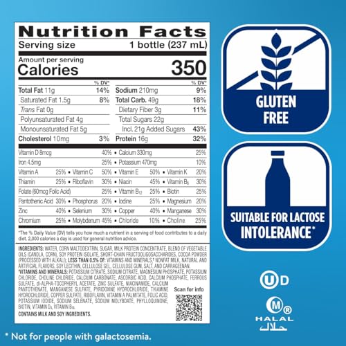 Ensure Plus Milk Chocolate Nutrition Shake with Fiber, 8 fl oz, 24 Pack Y704782