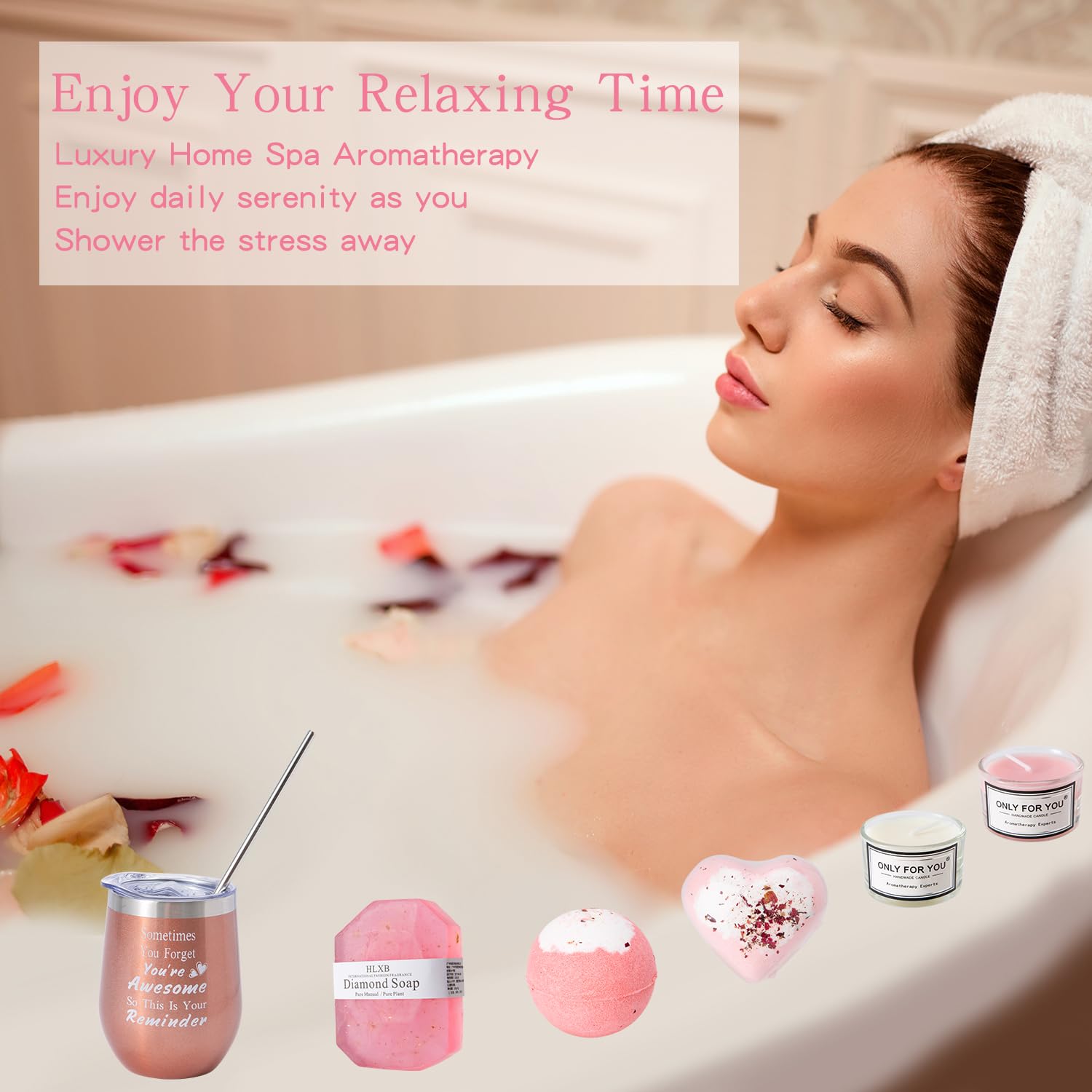 Pink Gift Box for Women Self Care Birthday Care Package D35382