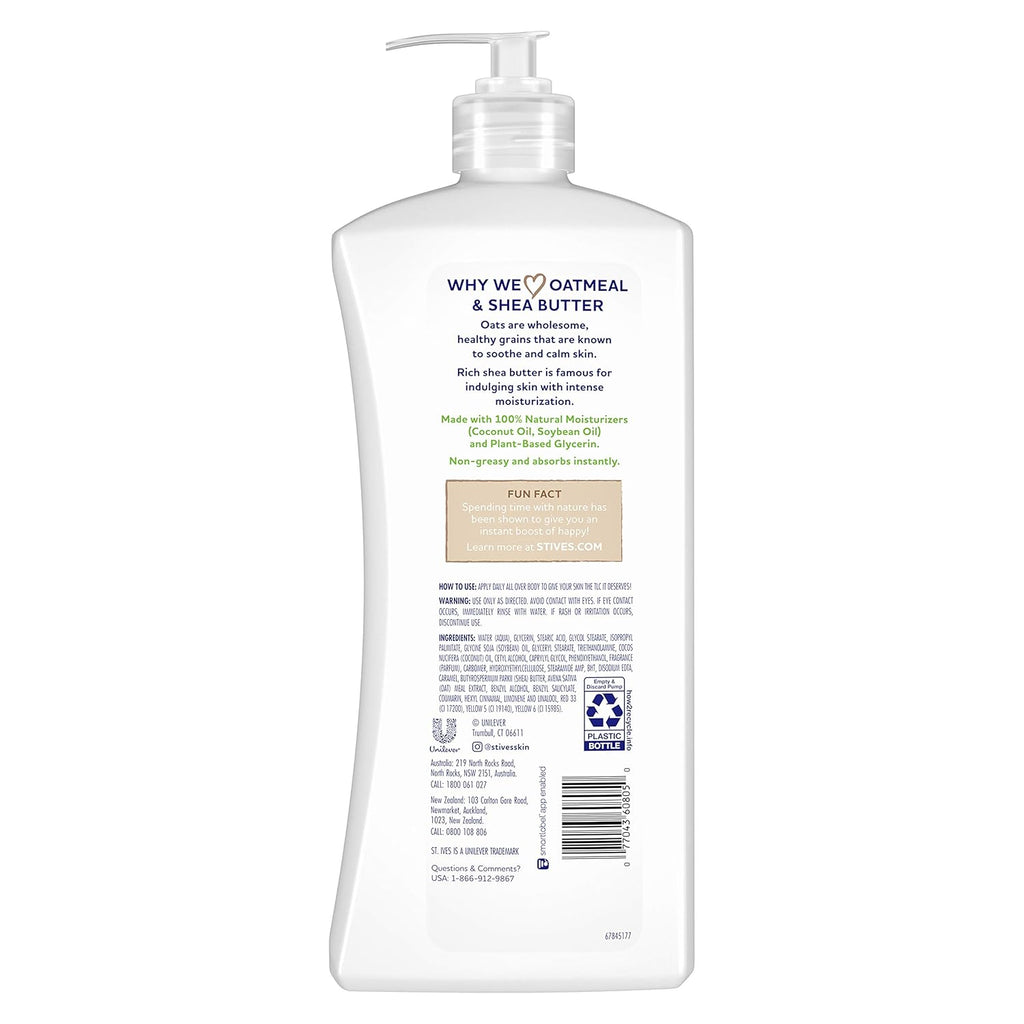 St. Ives Soothing Hand & Body Lotion with Oatmeal & Shea Butter, 21 oz J628