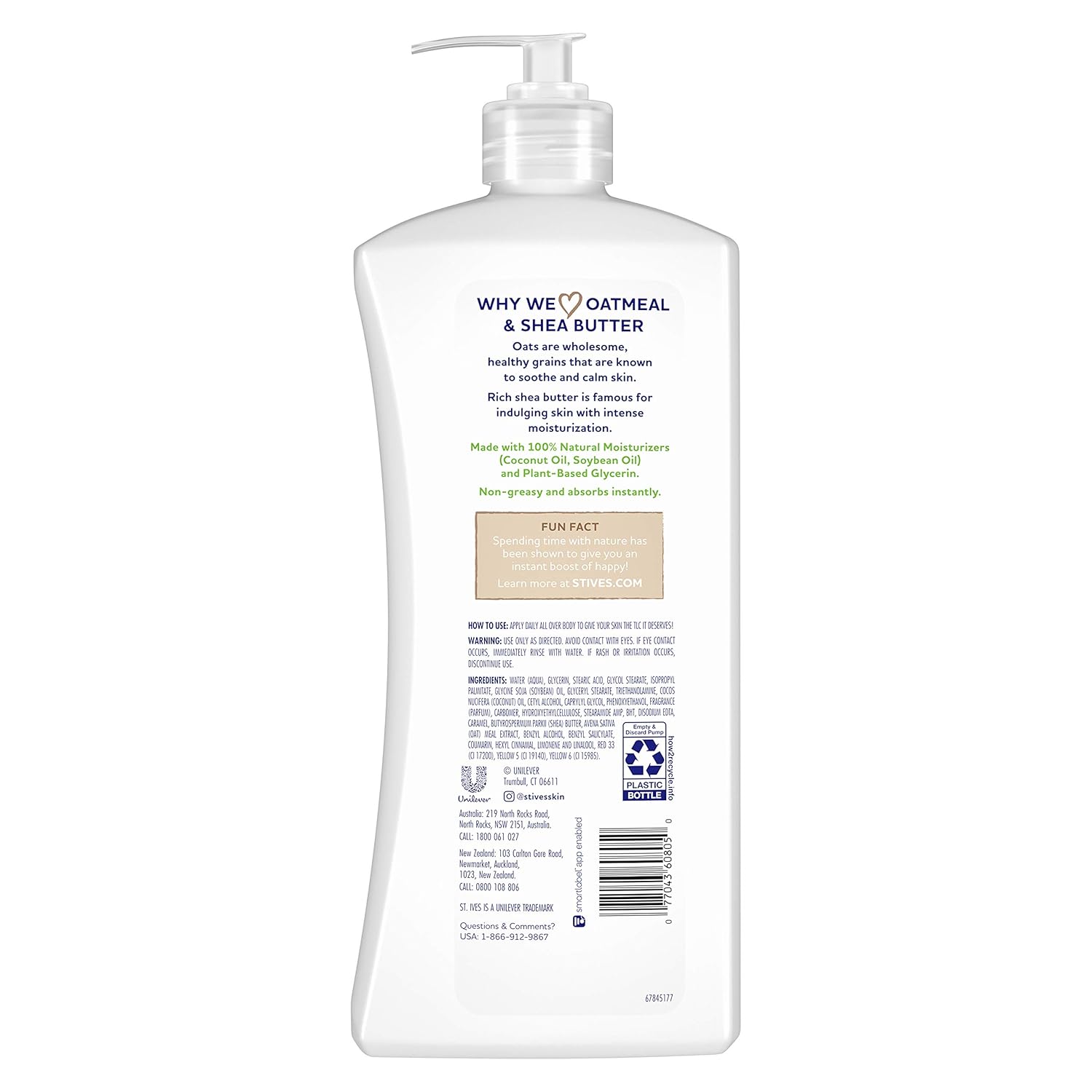 St. Ives Soothing Hand & Body Lotion with Oatmeal & Shea Butter, 21 oz J628